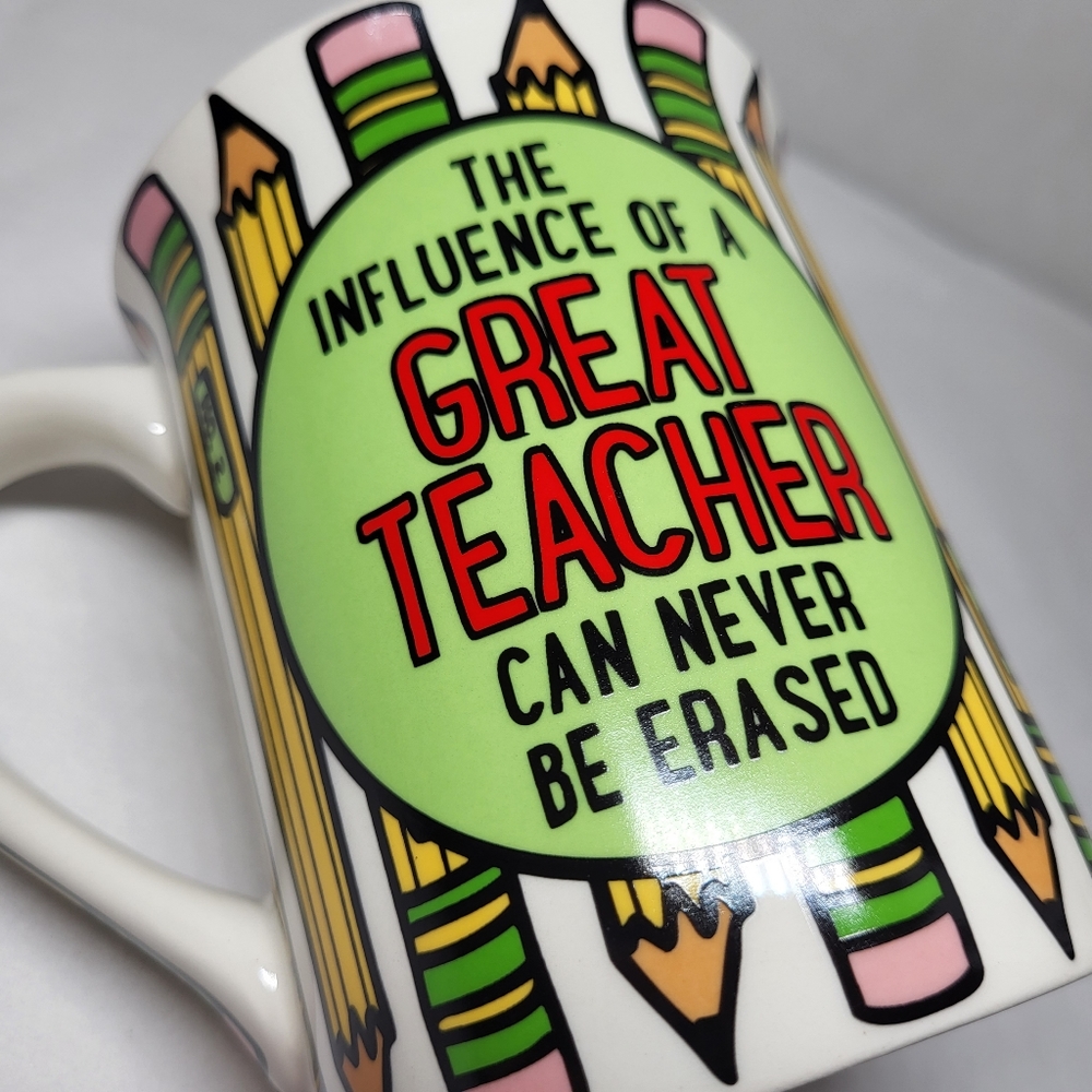 Our Name Is Mud #1 TEACHER Never No. 2 MUG 14 oz Lorrie Veasey All Write Pencils - Picture 10 of 11